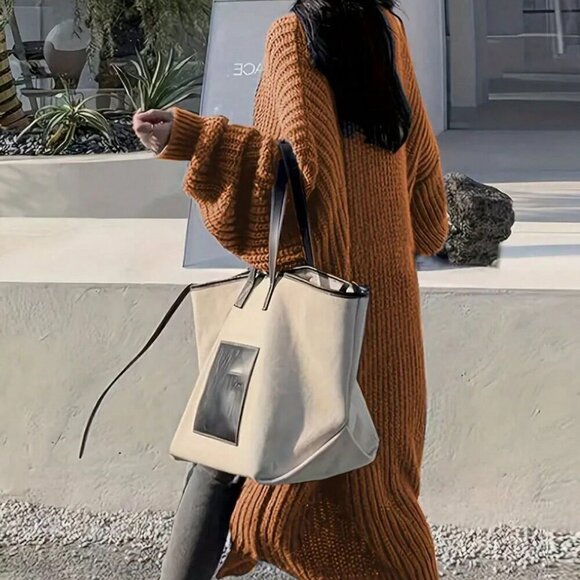 Camel Casual Women's Open Front Loose Knit Cardigan - Picture 5 of 5